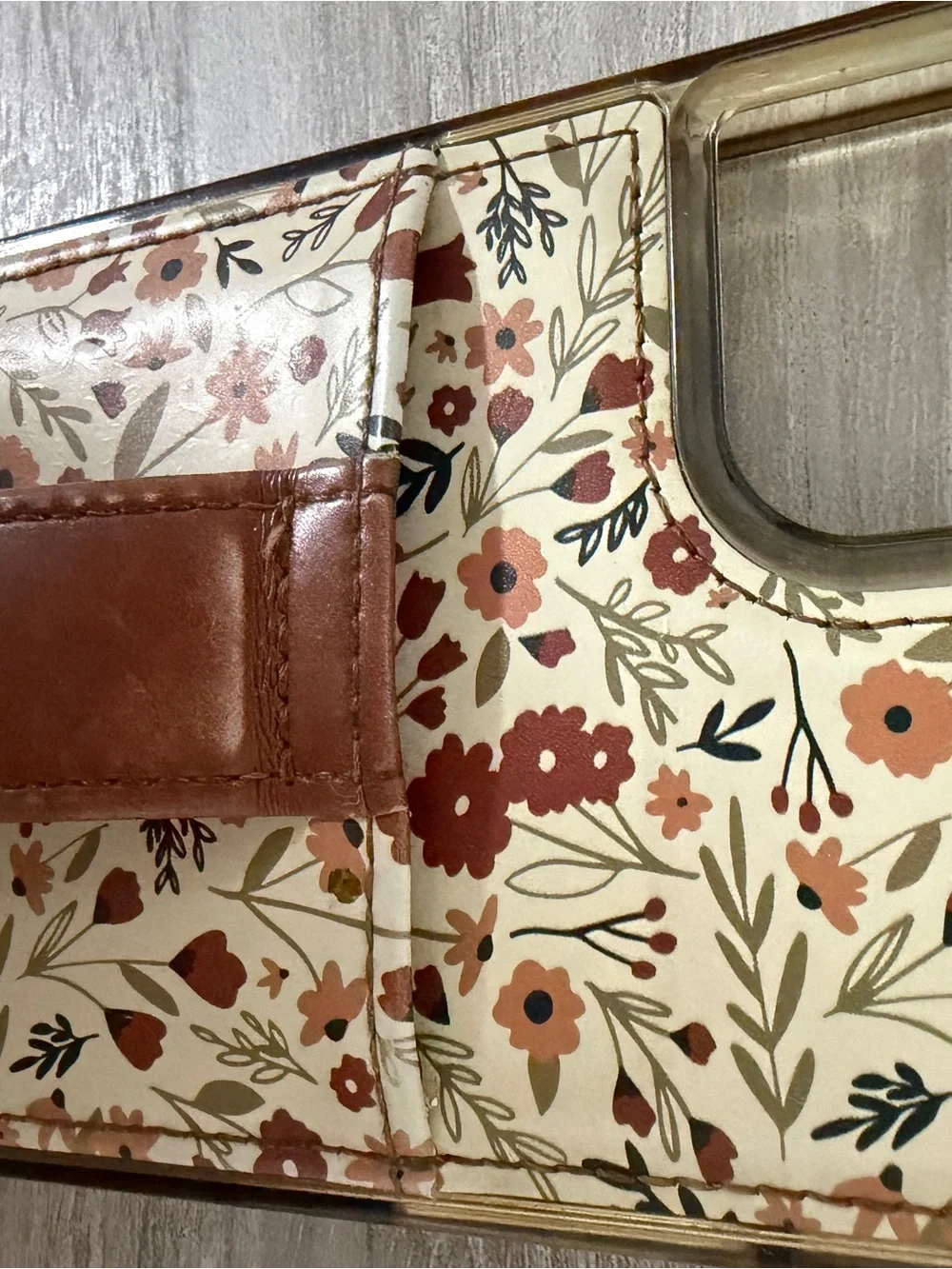 Walli Cases Harvest Fields IPhone 16 Plus Phone Case Floral Brown Wallet Card